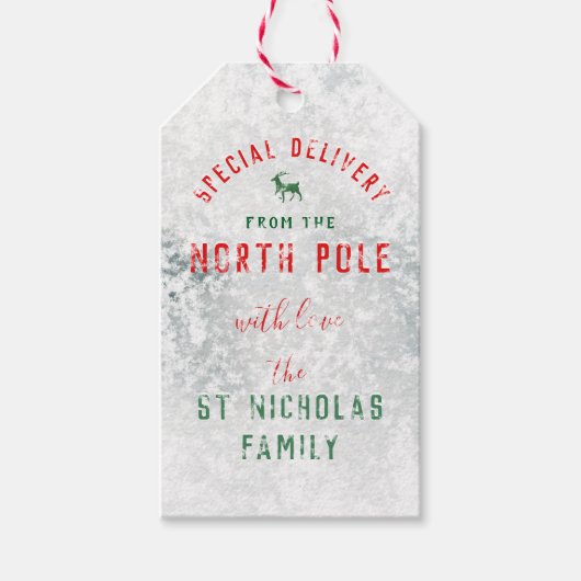北極から特別な配達の名前を追加 ギフトタグ (正面)