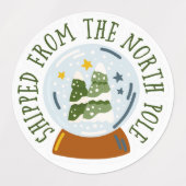 北極から発送されるステッカー ラベル (デザイン1)