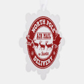 北極から配達クリスマスプレゼントオーナメント オーナメントカード (右)