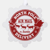 北極から配達クリスマスプレゼントオーナメント オーナメントカード (裏面)