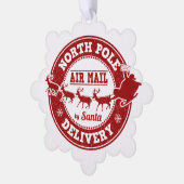 北極から配達クリスマスプレゼントオーナメント オーナメントカード (左)