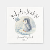 北極かわいいペンギン – ベビー外は寒い スタンダードカクテルナプキン (正面)