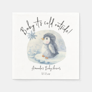 北極かわいいペンギン – ベビー外は寒い スタンダードカクテルナプキン