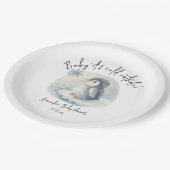 北極かわいいペンギン – ベビー外は寒い ペーパープレート (アングル)