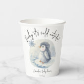 北極かわいいペンギン – ベビー外は寒い 紙コップ (裏面)