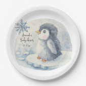 北極かわいいペンギン ペーパープレート (正面)