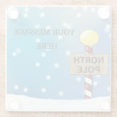 北極でのクリスマス ガラスコースター (裏面)