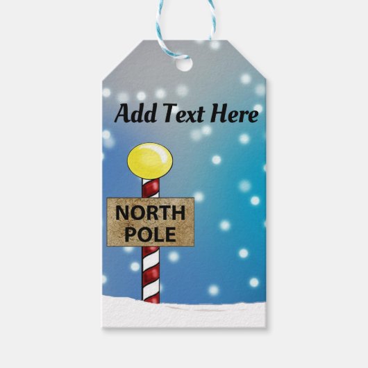 北極でのクリスマス ギフトタグ (正面)
