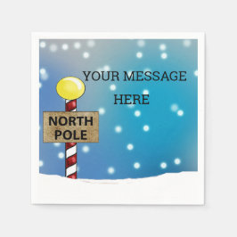 北極でのクリスマス スタンダードカクテルナプキン