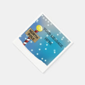 北極でのクリスマス スタンダードカクテルナプキン (角)