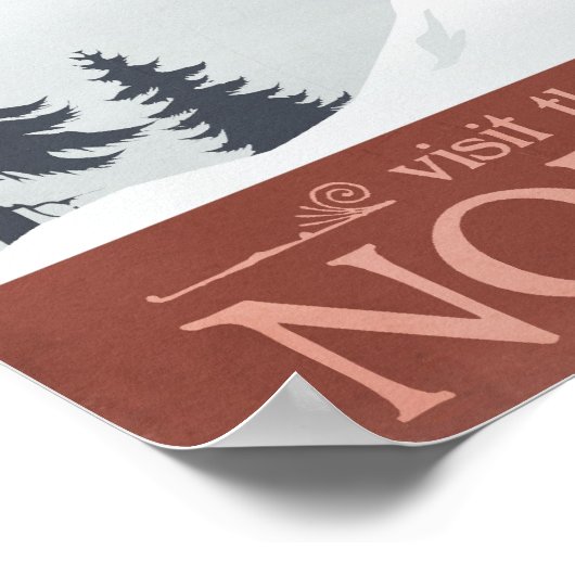 北極でサンタのワークショップを訪れる ポスター (角)