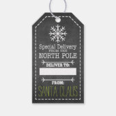 北極とサンタクロースからの特別な配達 ギフトタグ (正面)