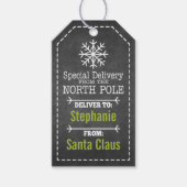 北極とサンタクロースからの特別な配達 ギフトタグ (正面)