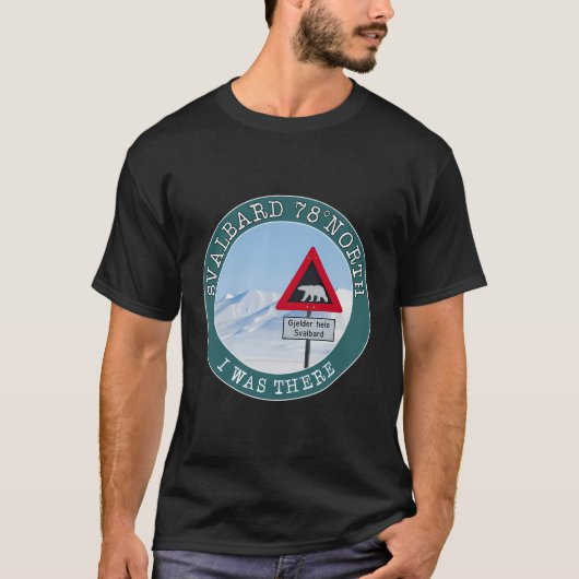 北極にクマを持つスバルバード78北向き信号 Tシャツ (正面)