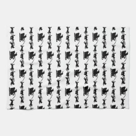 北極のキッチンタオルにドッグスリー付きサンタ キッチンタオル