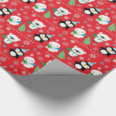 北極のキャラクターのギフト用包装紙からの挨拶 ラッピングペーパー (角)