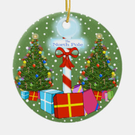 北極のクリスマスのオーナメント セラミックオーナメント