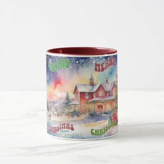 北極のクリスマスカスタマイズ マグカップ (中央)