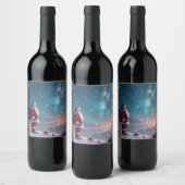 北極のクリスマスサンタ ワインラベル (ボトル)