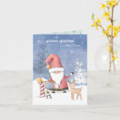 北極のクリスマス カード (黄色い花)