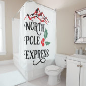 北極のクリ表現スマス シャワーカーテン (インサイチュ)