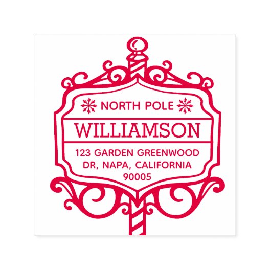 北極のサインポストファミリークリスマスアドレス セルフインキングスタンプ (デザイン)