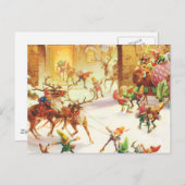 北極のサンタの小妖精や小人 シーズンポストカード (正面/裏面)