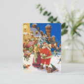 北極のサンタ及び夫人クロース、クリスマスイブ シーズンポストカード (スタンド正面)