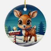 北極のトナカイのファンタジーキャラクターデコ 🎄🦌 セラミックオーナメント (裏面)