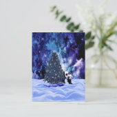 北極のパンダのクリスマスの休日 シーズンポストカード (スタンド正面)