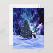 北極のパンダのクリスマスの休日 シーズンポストカード (正面/裏面)