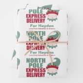 北極のパーソナライズされたクリスマス表現の配信 ラッピングペーパーシート (インサイチュ)