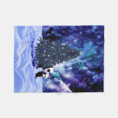 北極のフリースのパンダのクリスマスの休日 フリースブランケット (正面(横))