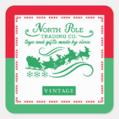 北極のブドウ畑のビンテージクリスマスシール スクエアシール (正面)