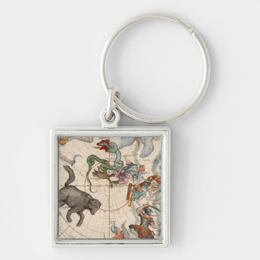 北極のヴィンテージの地図 キーホルダー (正面)