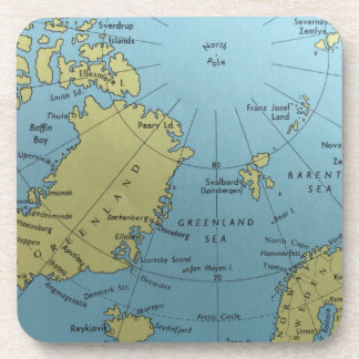 北極のヴィンテージの地図 コースター