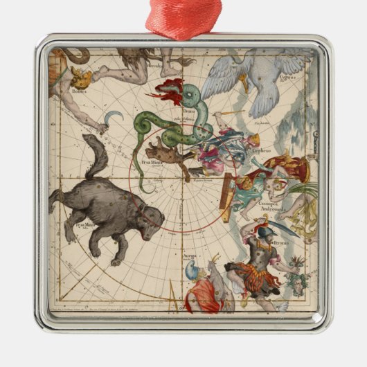 北極のヴィンテージの地図 メタルオーナメント (正面)