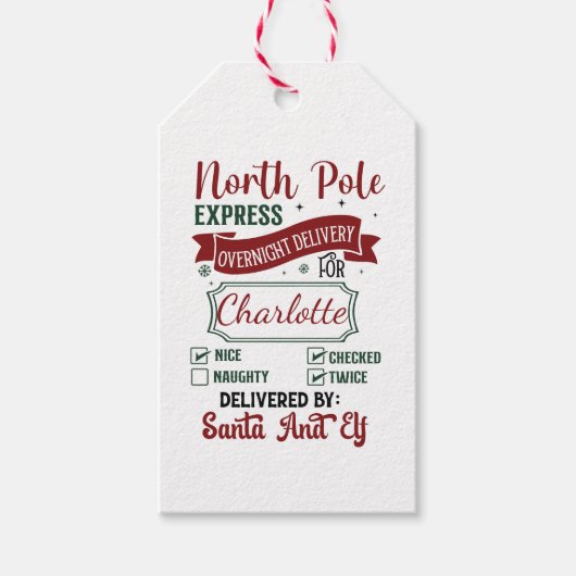 北極の休日の配信ラベル表現 ギフトタグ (正面)