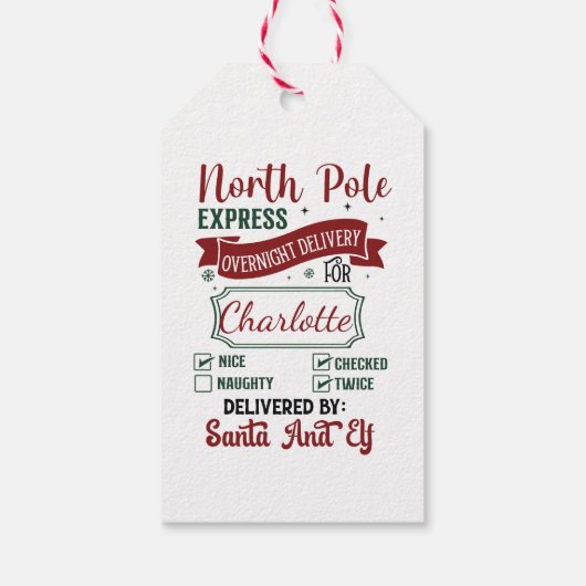 北極の休日の配信ラベル表現 ギフトタグ (裏面)