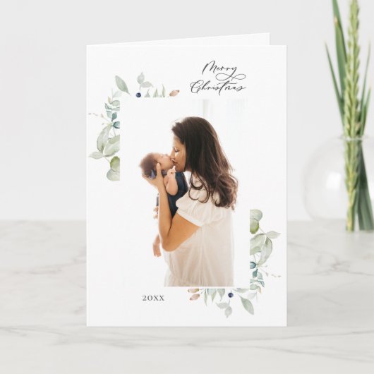 北極の冬の植物フレーム4写真 シーズンカード (正面)