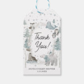 北極の動物たち冬のベイビーシャワー感謝タグ ギフトタグ (正面)