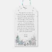 北極の動物たち冬のベイビーシャワー感謝タグ ギフトタグ (裏面)