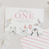 北極の動物たち 誕生日1周年 招待状