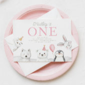 北極の動物たち 誕生日1周年 招待状