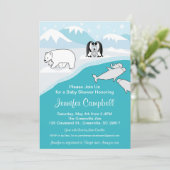 北極の動物のベビーシャワー招待状 招待状 (スタンド正面)