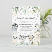 北極の動物のベビーシャワー招待状 招待状 (スタンド正面)