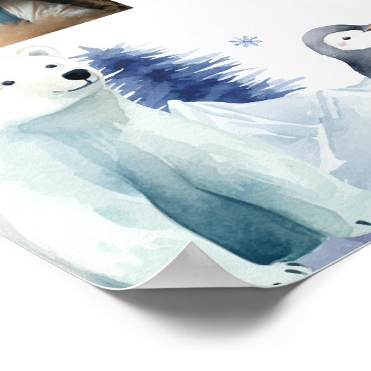 北極の動物の最初の年フォトマイルストーンサイン ポスター (角)