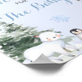 北極の動物の雪片の木々がベビー ポスター (角)