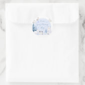 北極の動物の雪片の木々はあなたのメッセージを愛する ラウンドシール (バッグ)