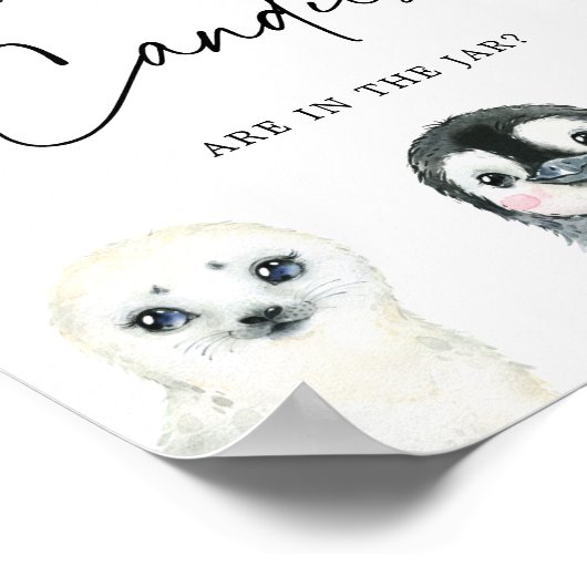 北極の動物はキャンディーの数を推測 ポスター (角)